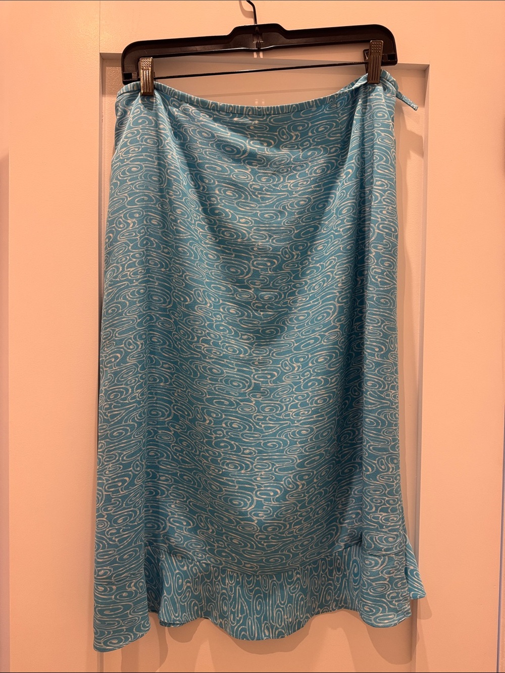 Blue Printed Women’s Silk Skirt